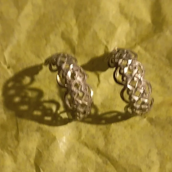 925 Silver half moon pierced earrings - Picture 1 of 5